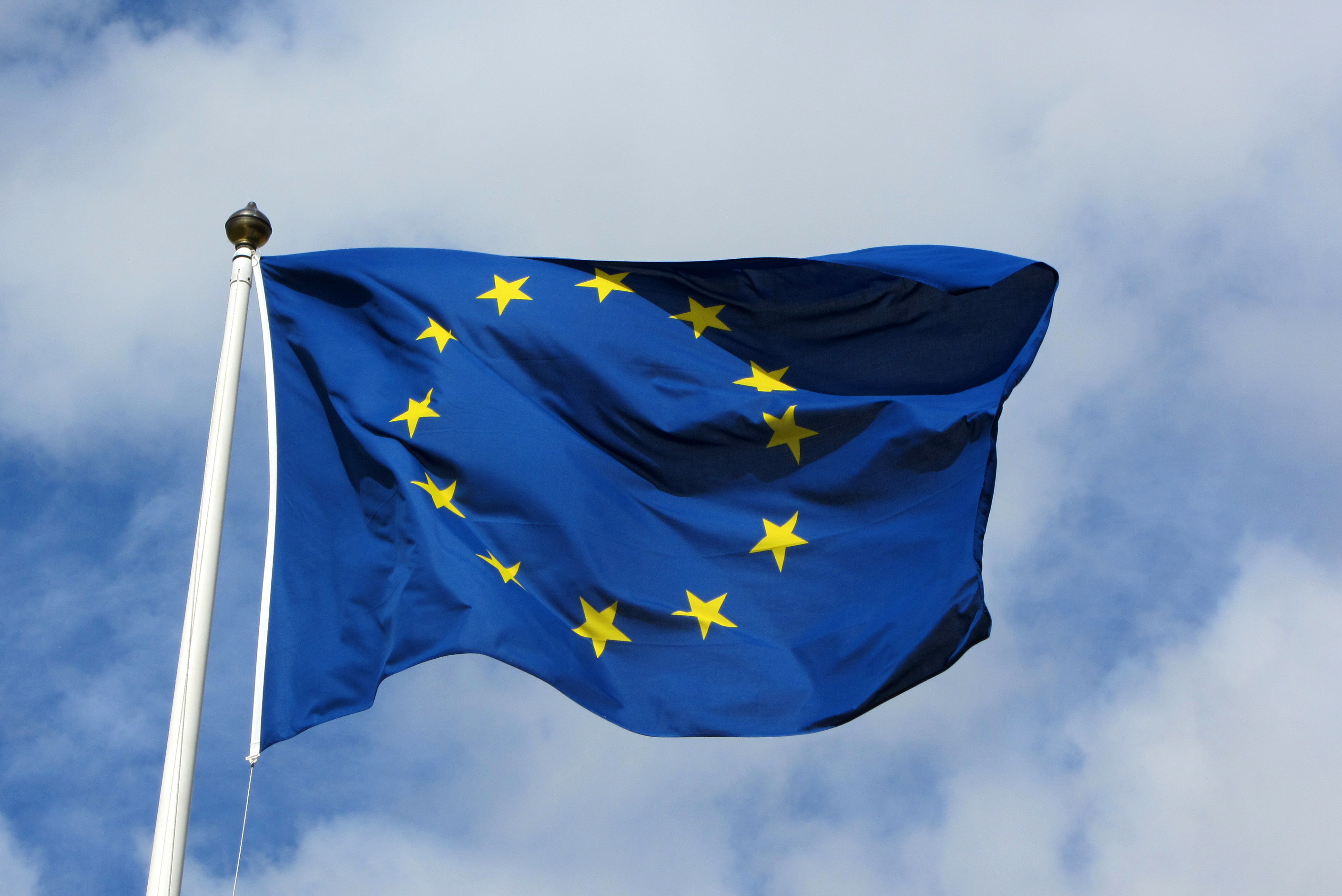 Europeisk flagg. By MPD01605 [CC BY-SA 2.0 (http://creativecommons.org/licenses/by-sa/2.0)], via Wikimedia Commons