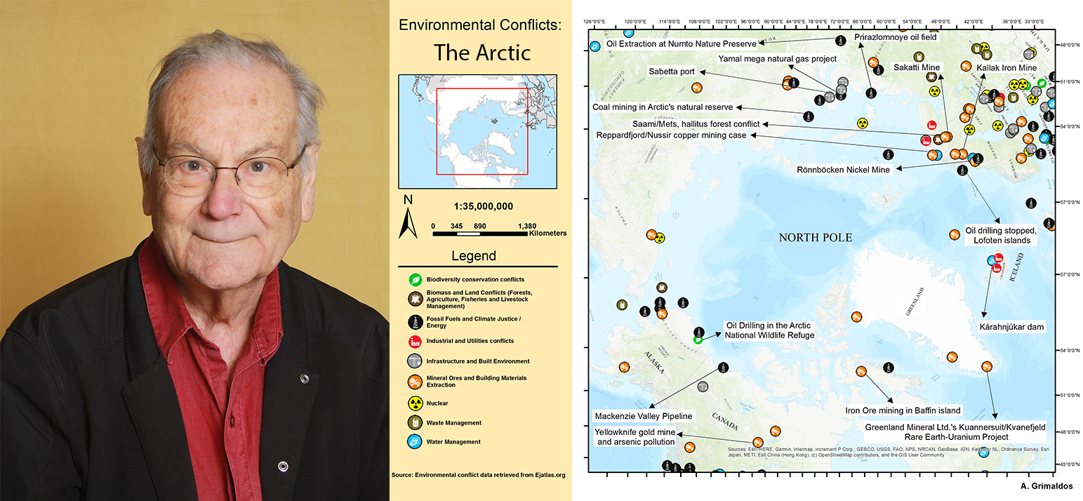 Portrett av Joan Martinez-Alier / Utsnitt fra ejatlas.org