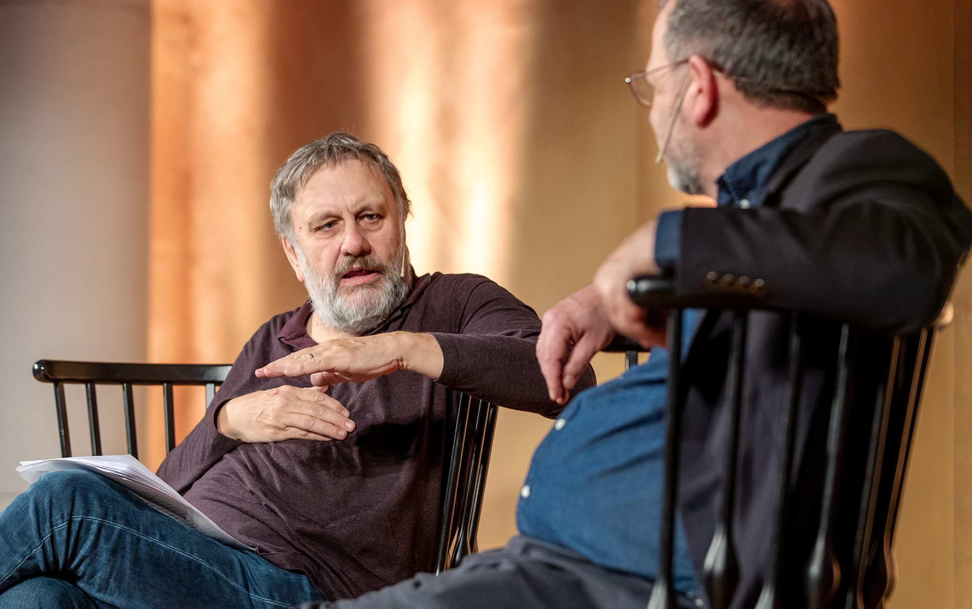 Tyler Cowen og Slavoj Zizek under Holbergdebatten 2019