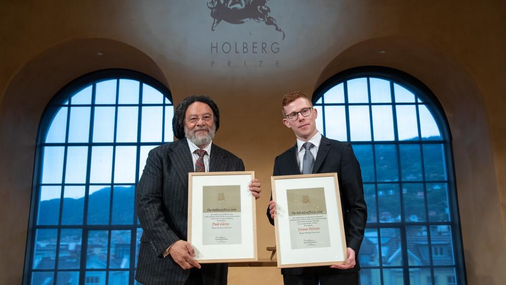 Holberg Laureate Paul Gilroy and Nils Klim Laureate Finnur Dellsén. 