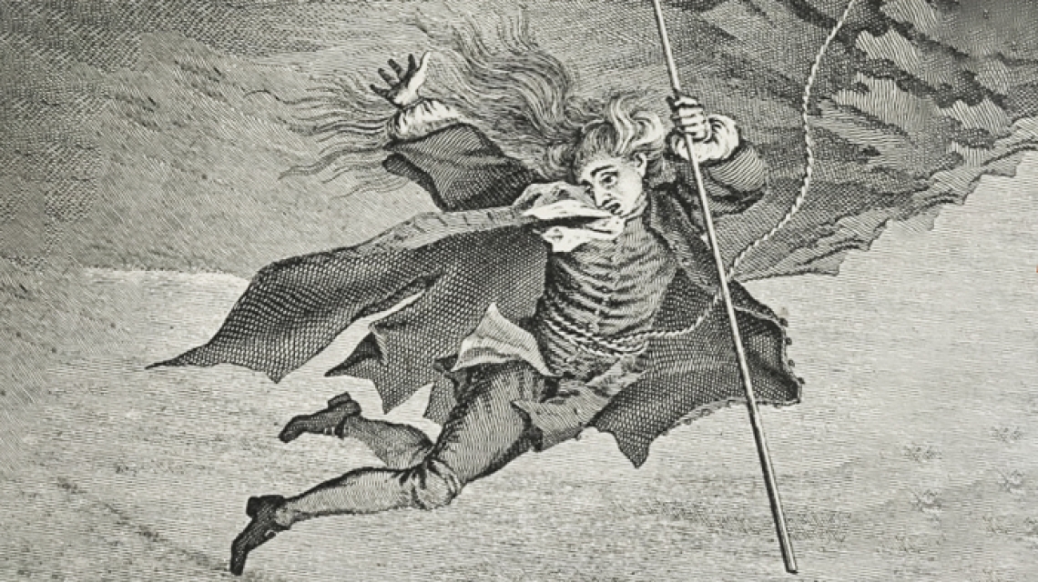 Utsnitt fra illustrasjon av Nils Klim, som faller gjennom Mareminehullet. Inngravering av J.F. Clemens etter en tegning av Jens Juel fra 1789. Utsnitt fra illustrasjon av Nils Klim, som faller gjennom Mareminehullet. Inngravering av J.F. Clemens etter en tegning av Jens Juel fra 1789.