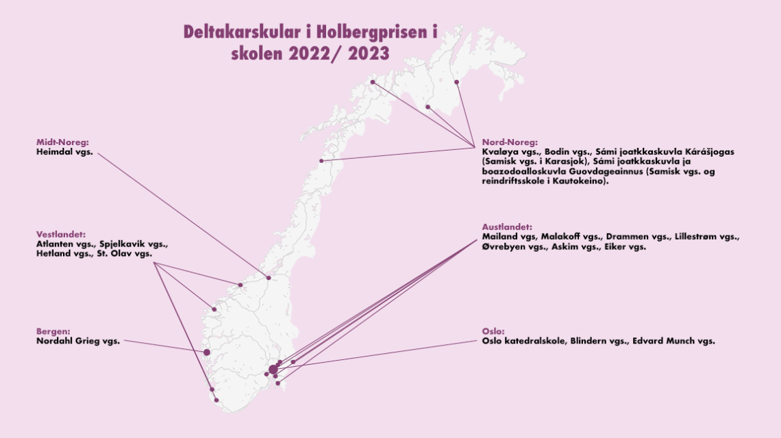 Oversikt over årets deltakarskular. 